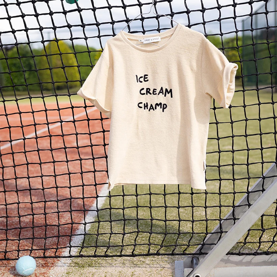 Sproet & Sprout Frottee T-Shirt Ice Cream Champ Sesame bei Yay Kids