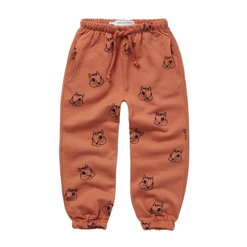 Sproet & Sprout Kinder Sweatpants in Braun mit Eichhörnchen Print bei Yay Kids