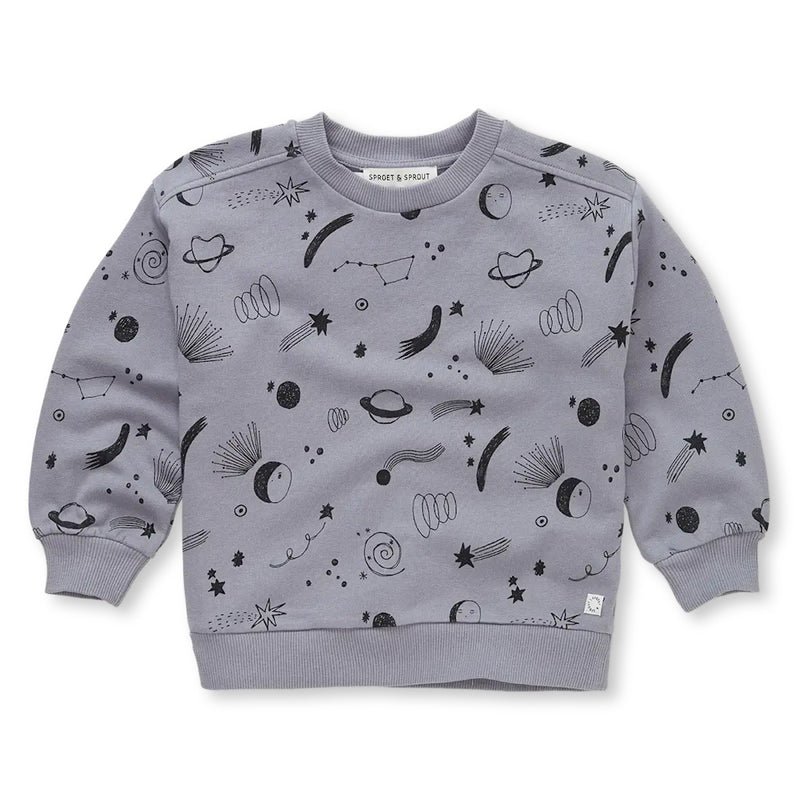 Sproet & Sprout Kinder Pullover Universe Print Stone grey bei Yay Kids
