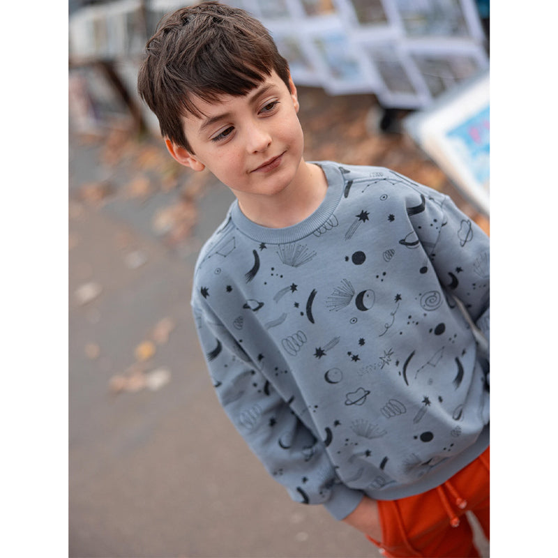Sproet & Sprout Kinder Pullover Universe Print Stone grey bei Yay Kids