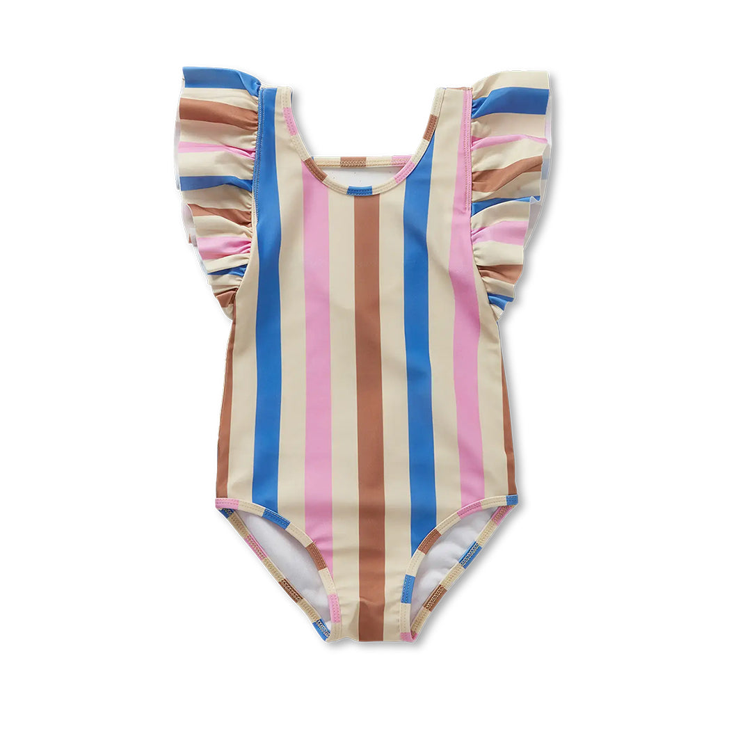 Sproet & Sprout Badeanzug Ruffles Multi Stripes Sesame bei Yay Kids