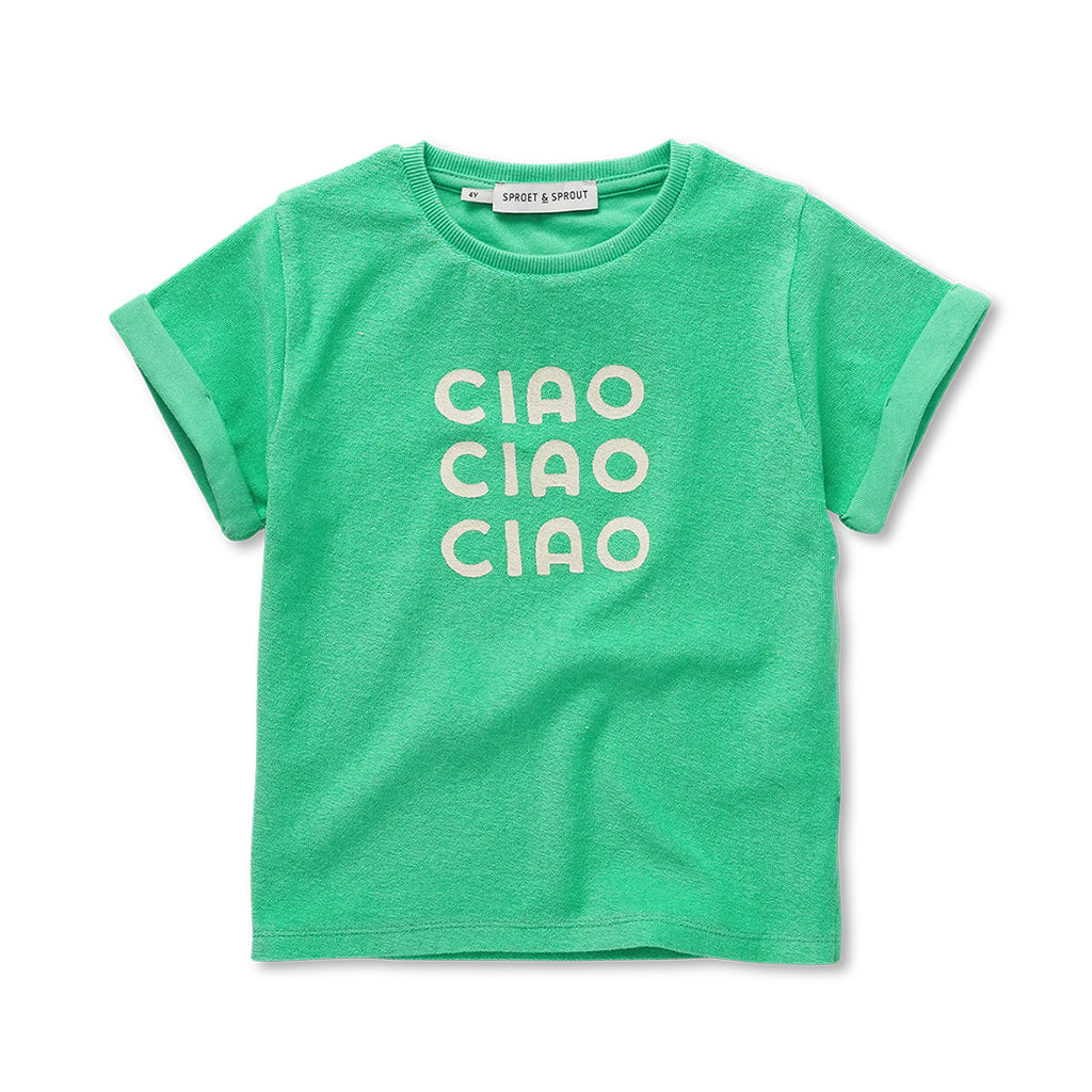 Sproet & Sprout Frottee T-Shirt Ciao Jade green bei Yay Kids