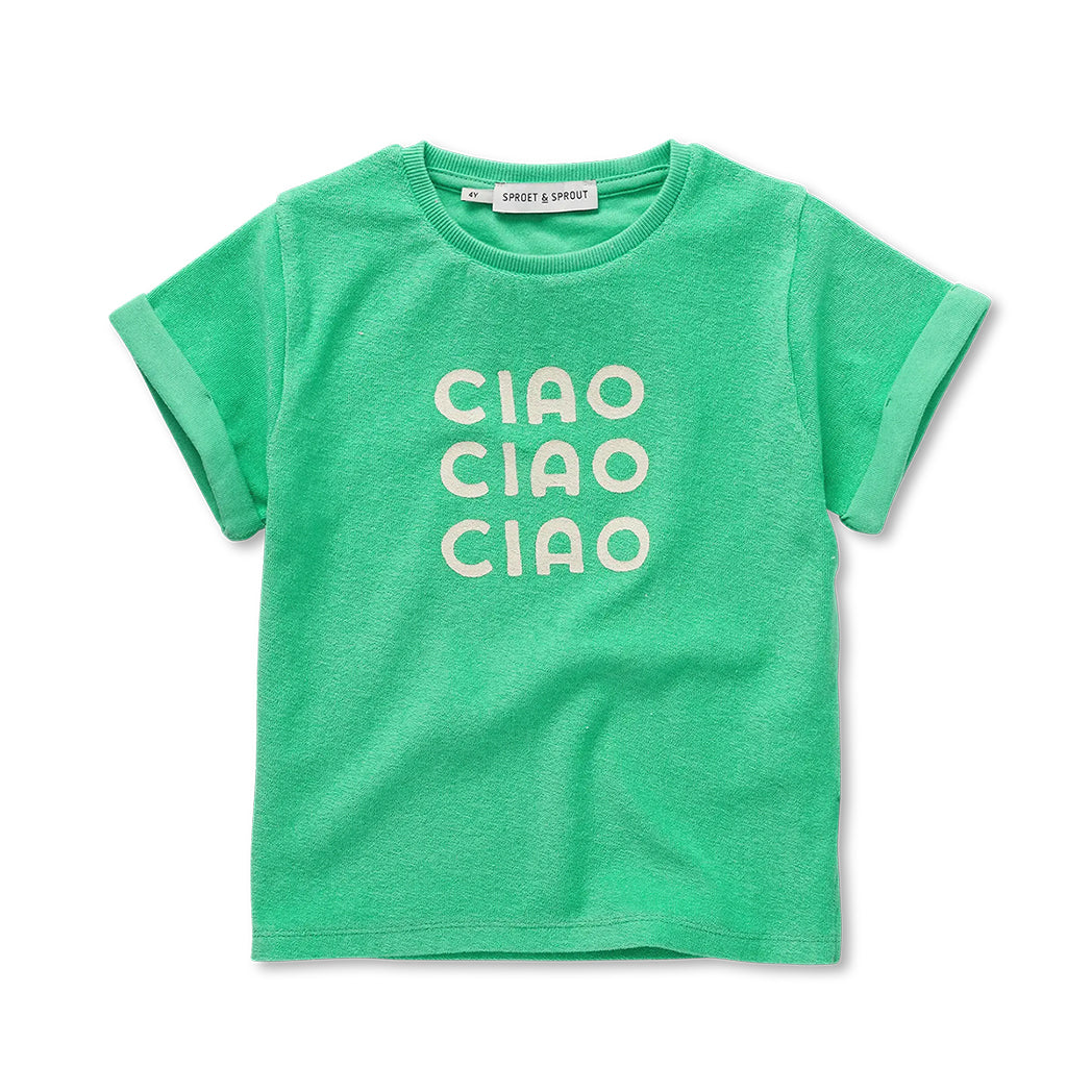 Sproet & Sprout Frottee T-Shirt Ciao Jade green bei Yay Kids
