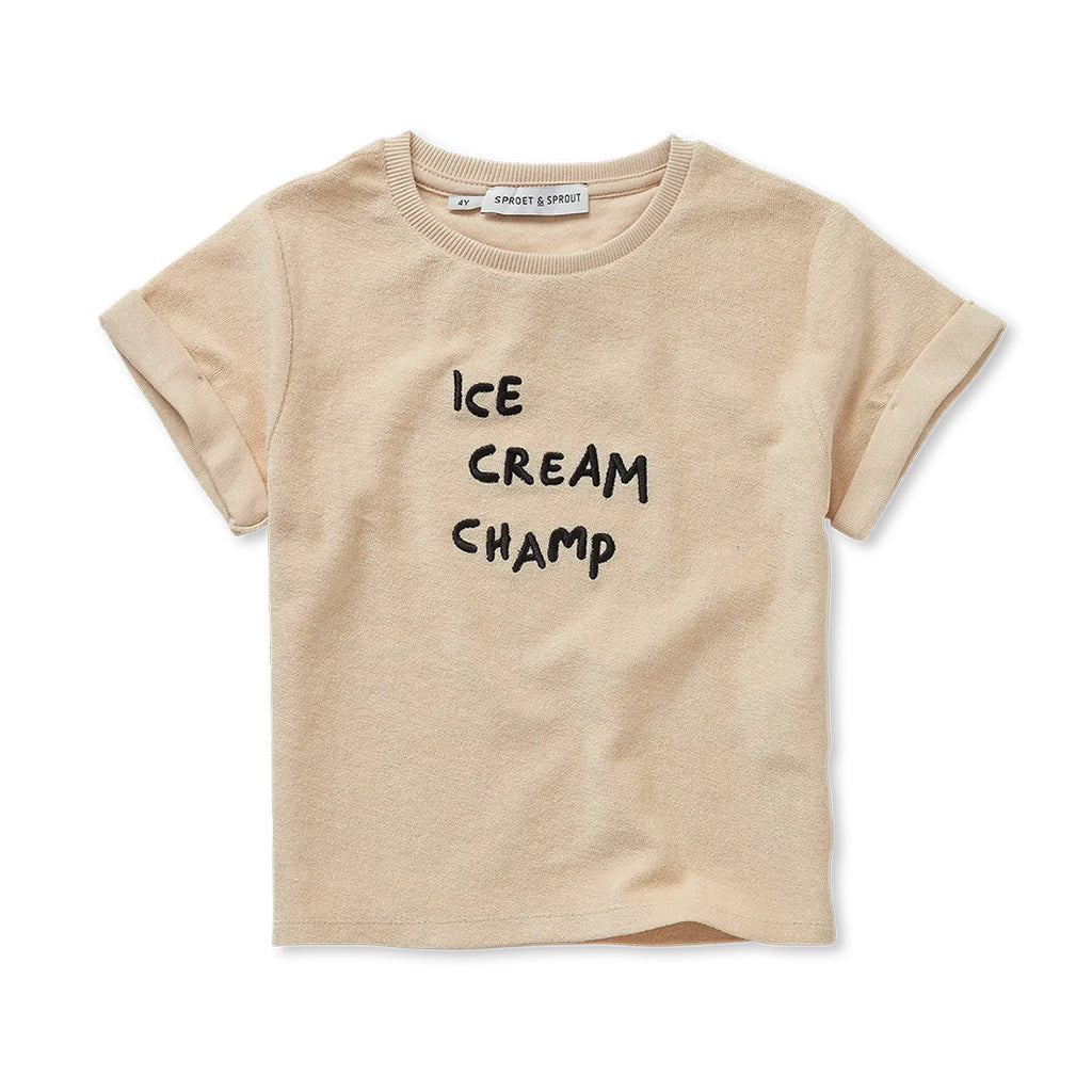 Sproet & Sprout Frottee T-Shirt Ice Cream Champ Sesame bei Yay Kids