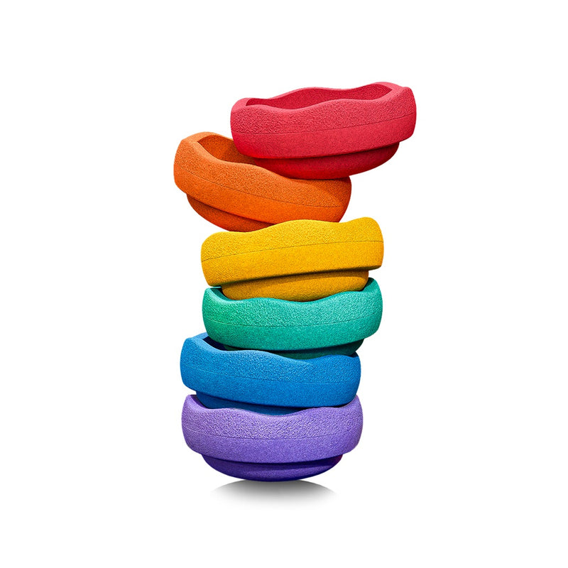Stapelstein Mini Rainbow Classic Set (6 Stück) bei Yay Kids