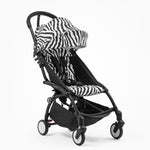 STOKKE YOYO³ Kinderwagen 6+ Set Zebra mit Rahmen Schwarz bei Yay Kids