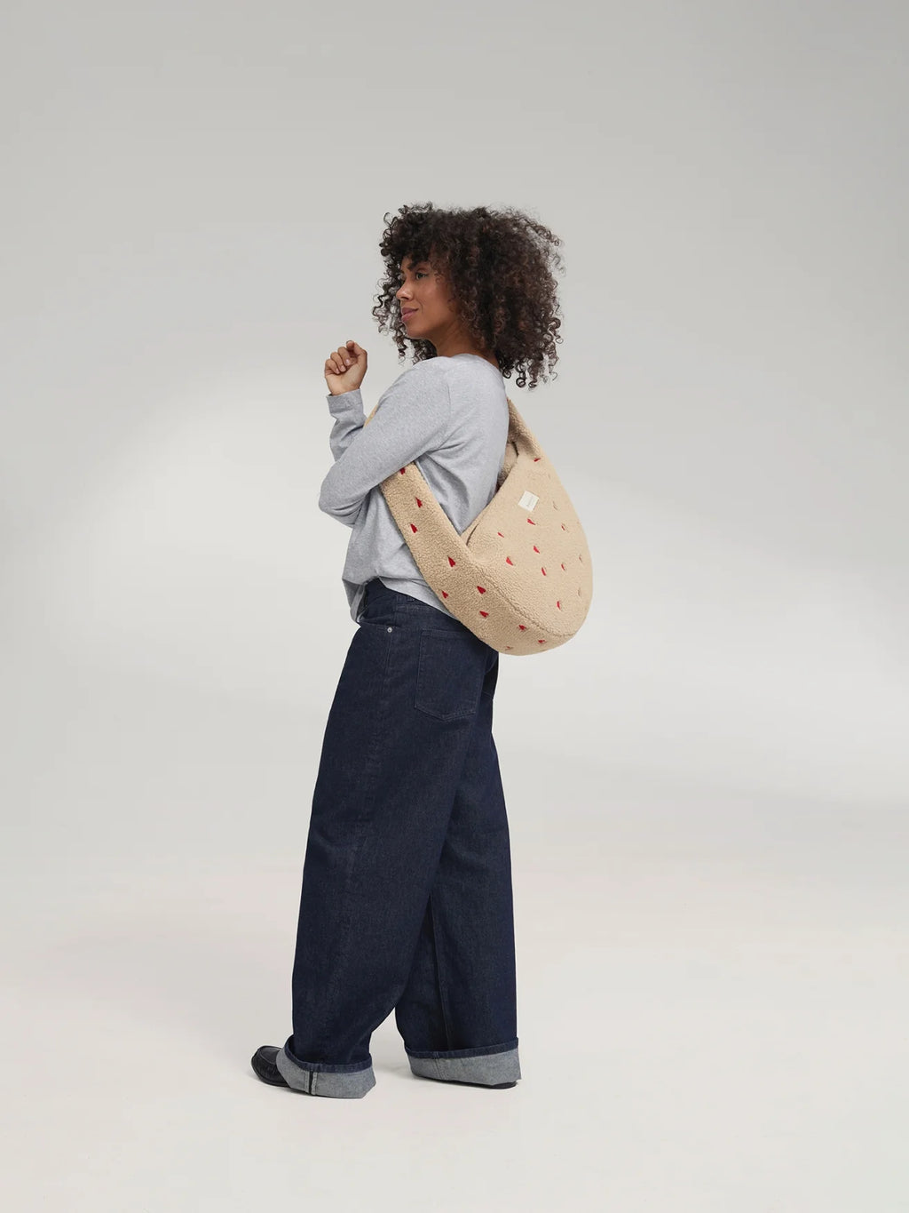 Umhängetasche "Cross Body Bag" Teddy Ecru Heart
