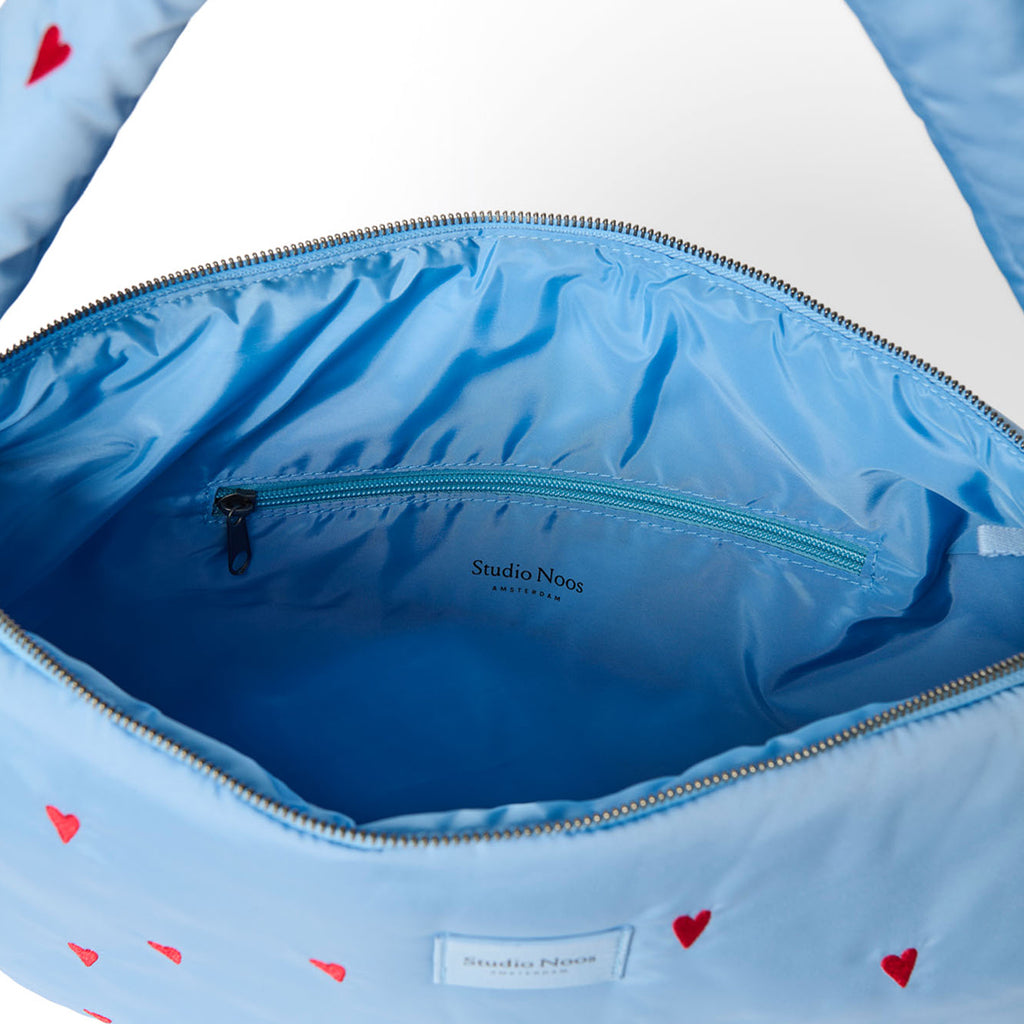 Studio Noos Frauen Cross Body Bag Puffy Light Blue Hearts bei Yay Kids