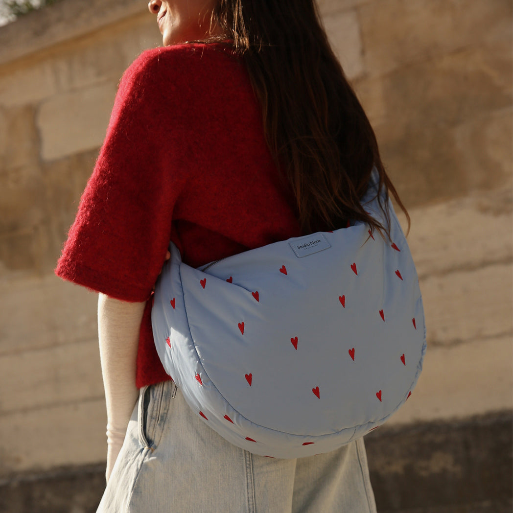 Studio Noos Frauen Cross Body Bag Puffy Light Blue Hearts bei Yay Kids
