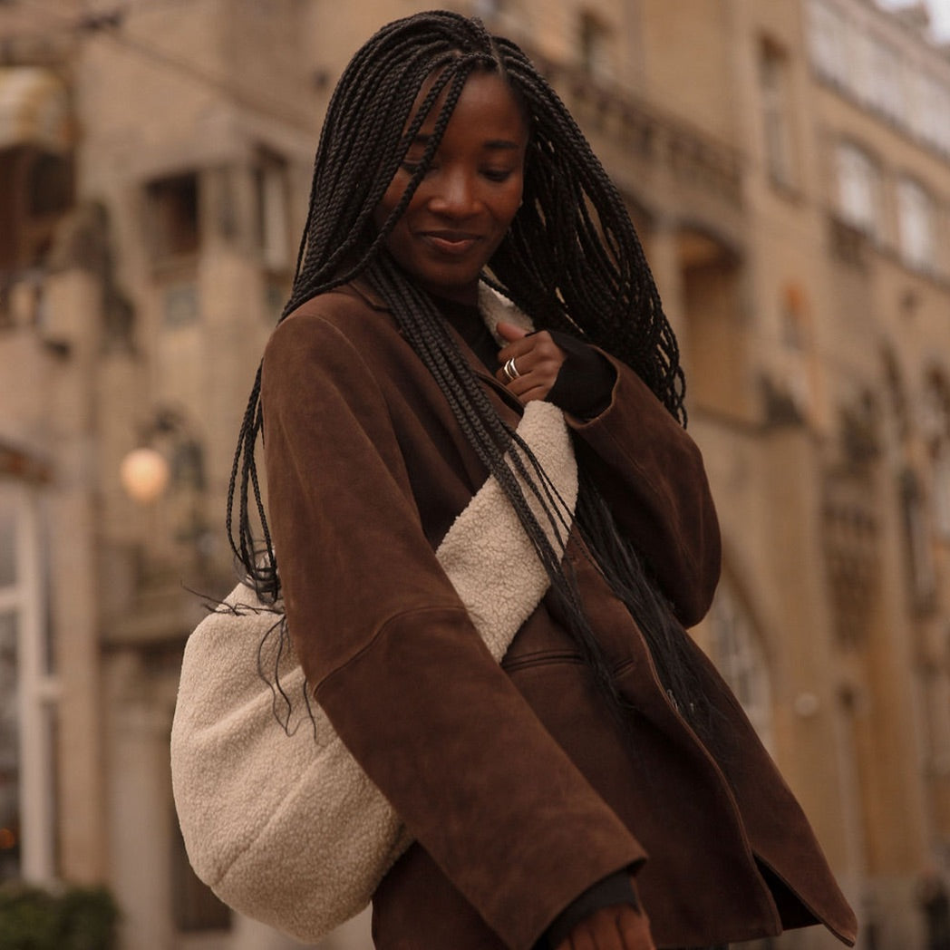 Shoulder Bag "Cross Body Bag" Teddy Ecru