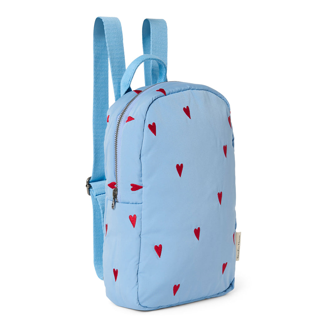 Studio Noos Kinder Rucksack Mini Puffy Light Blue Hearts bei Yay Kids