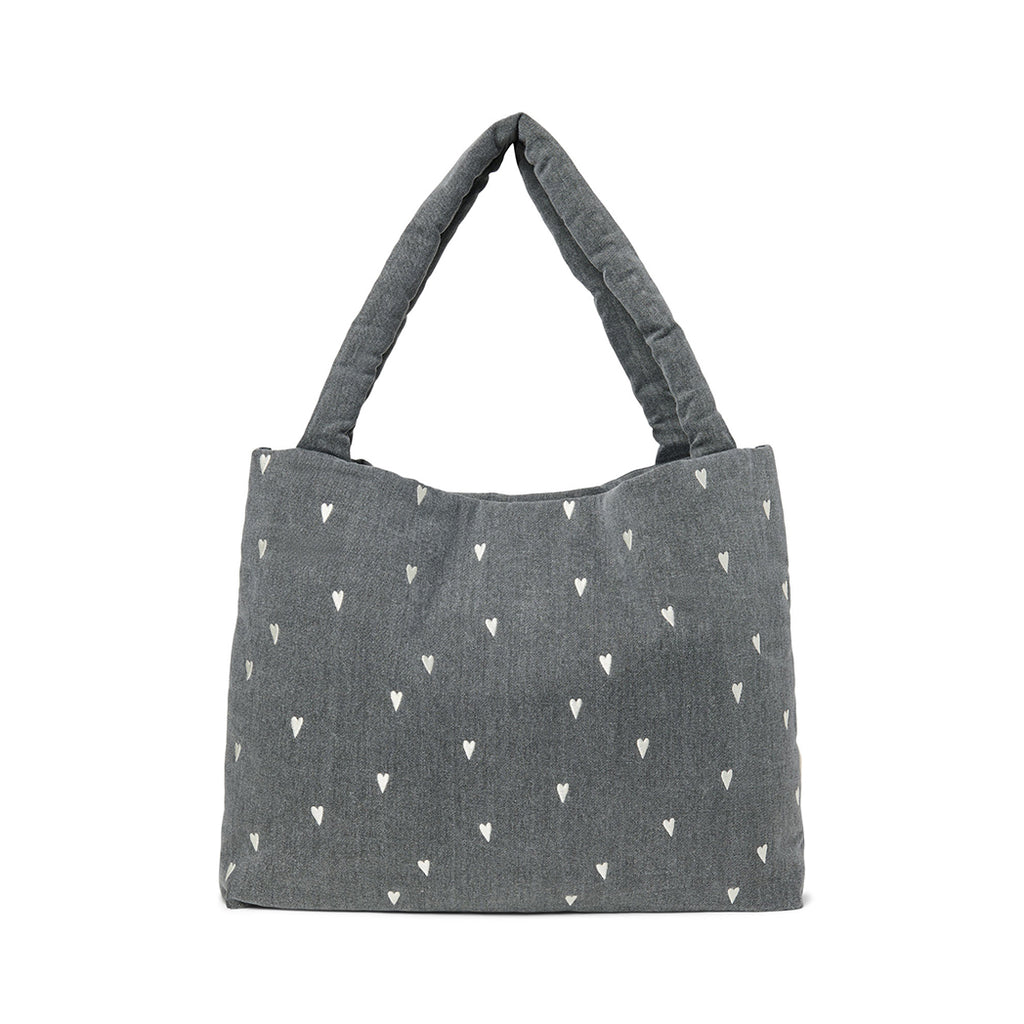 Studio Noos Tasche Mom Bag Grey Denim Hearts bei Yay Kids