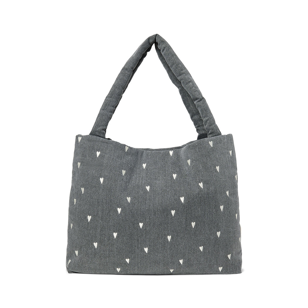 Studio Noos Tasche Mom Bag Grey Denim Hearts bei Yay Kids