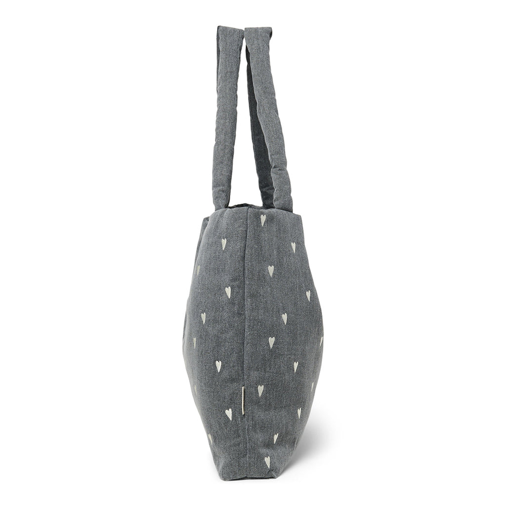 Studio Noos Tasche Mom Bag Grey Denim Hearts bei Yay Kids