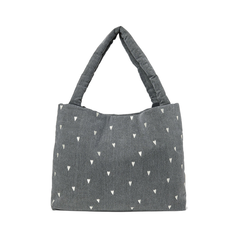 Studio Noos Tasche Mom Bag Grey Denim Hearts bei Yay Kids