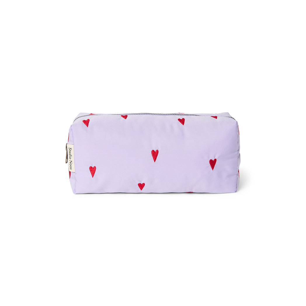 Studio Noos Necessaire Puffy Purple Hearts bei Yay Kids