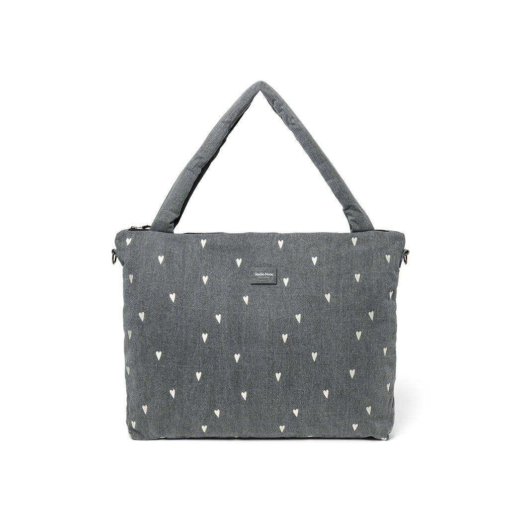 Studio Noos Wickeltasche "Diaper Bag" Grey Denim Hearts bei Yay Kids