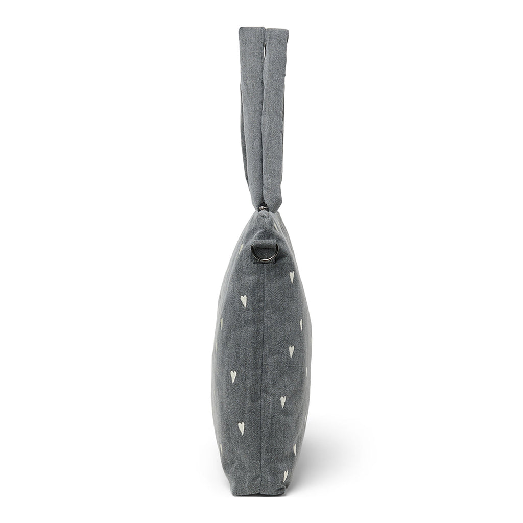 Wickeltasche "Diaper Bag" Grey Denim Hearts