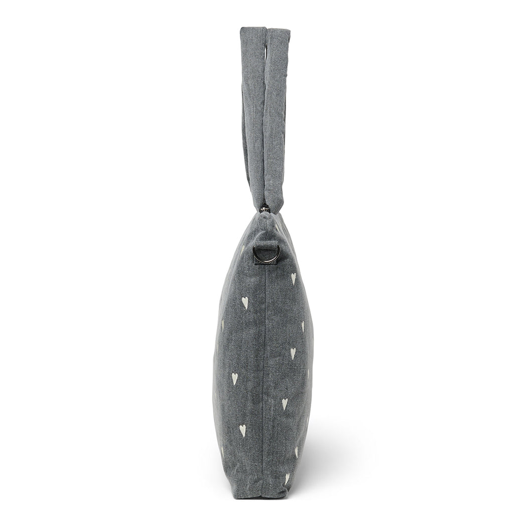 Wickeltasche "Diaper Bag" Grey Denim Hearts
