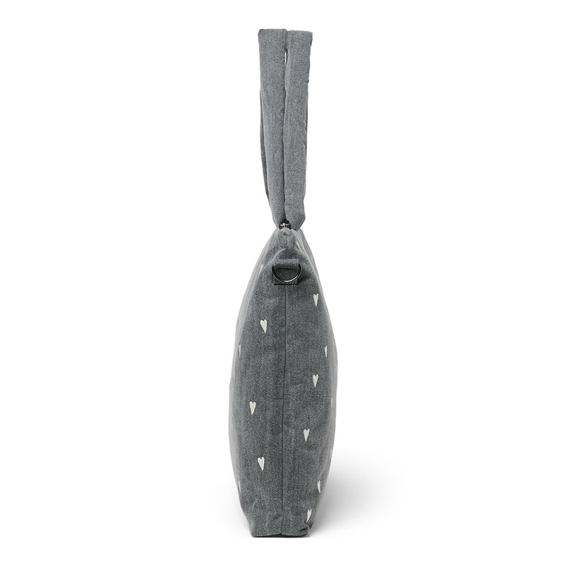 Wickeltasche "Diaper Bag" Grey Denim Hearts