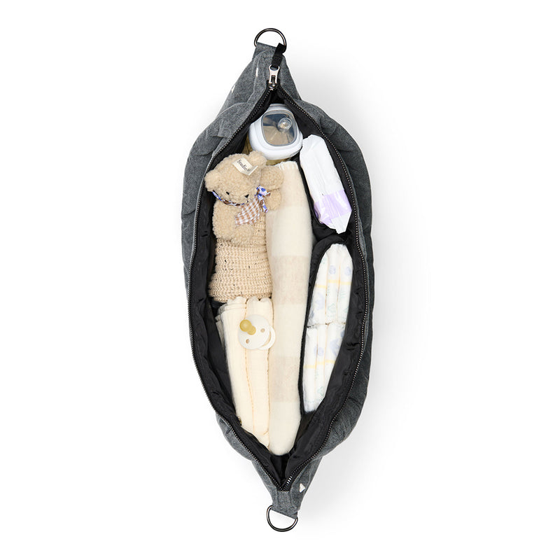 Studio Noos Wickeltasche "Diaper Bag" Grey Denim Hearts bei Yay Kids