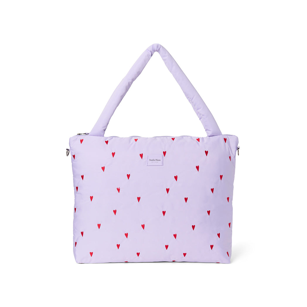 Studio Noos Wickeltasche "Diaper Bag" Puffy Purple Hearts bei Yay Kids