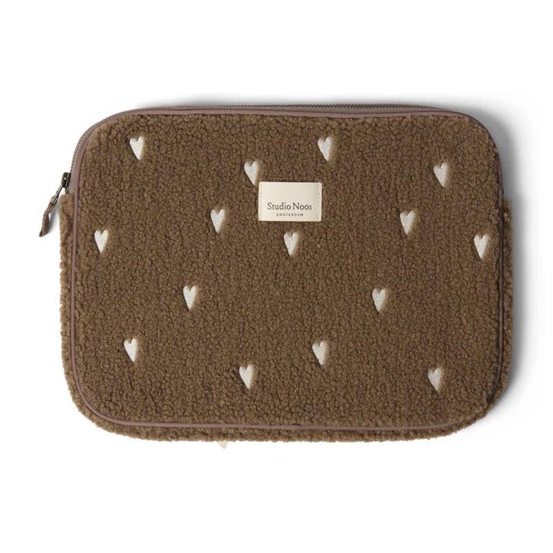 Teddy Hearts Laptop Sleeve Brown 13 Inch