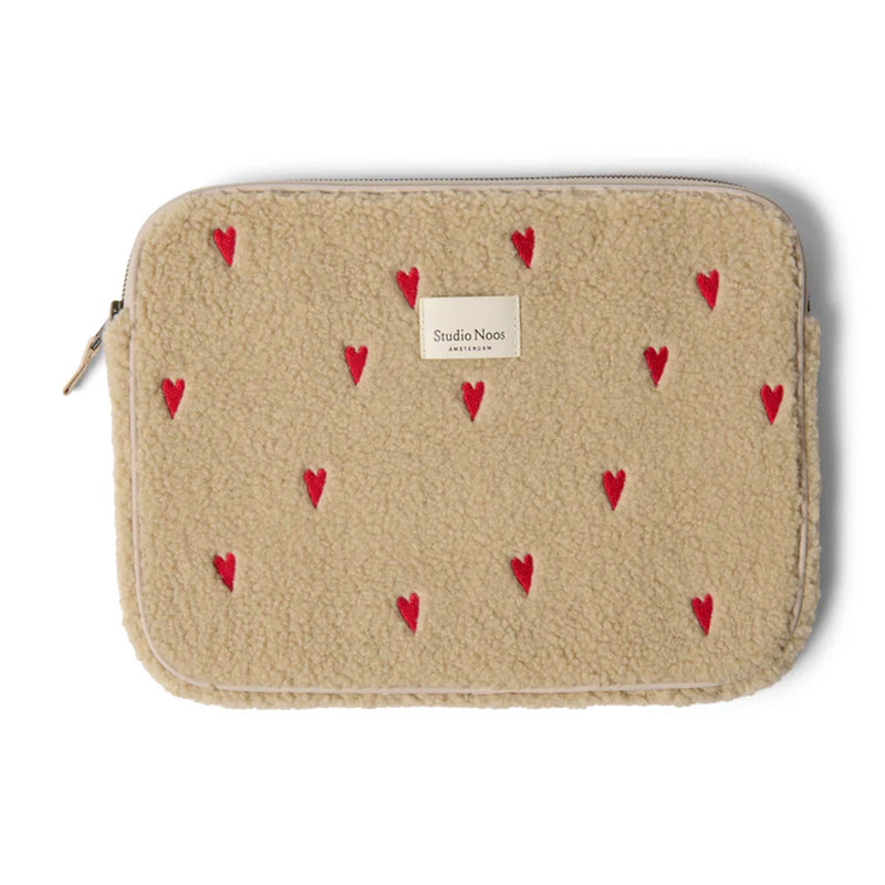 Studio Noos Teddy Laptop Tasche Hearts Ecru bei Yay Kids
