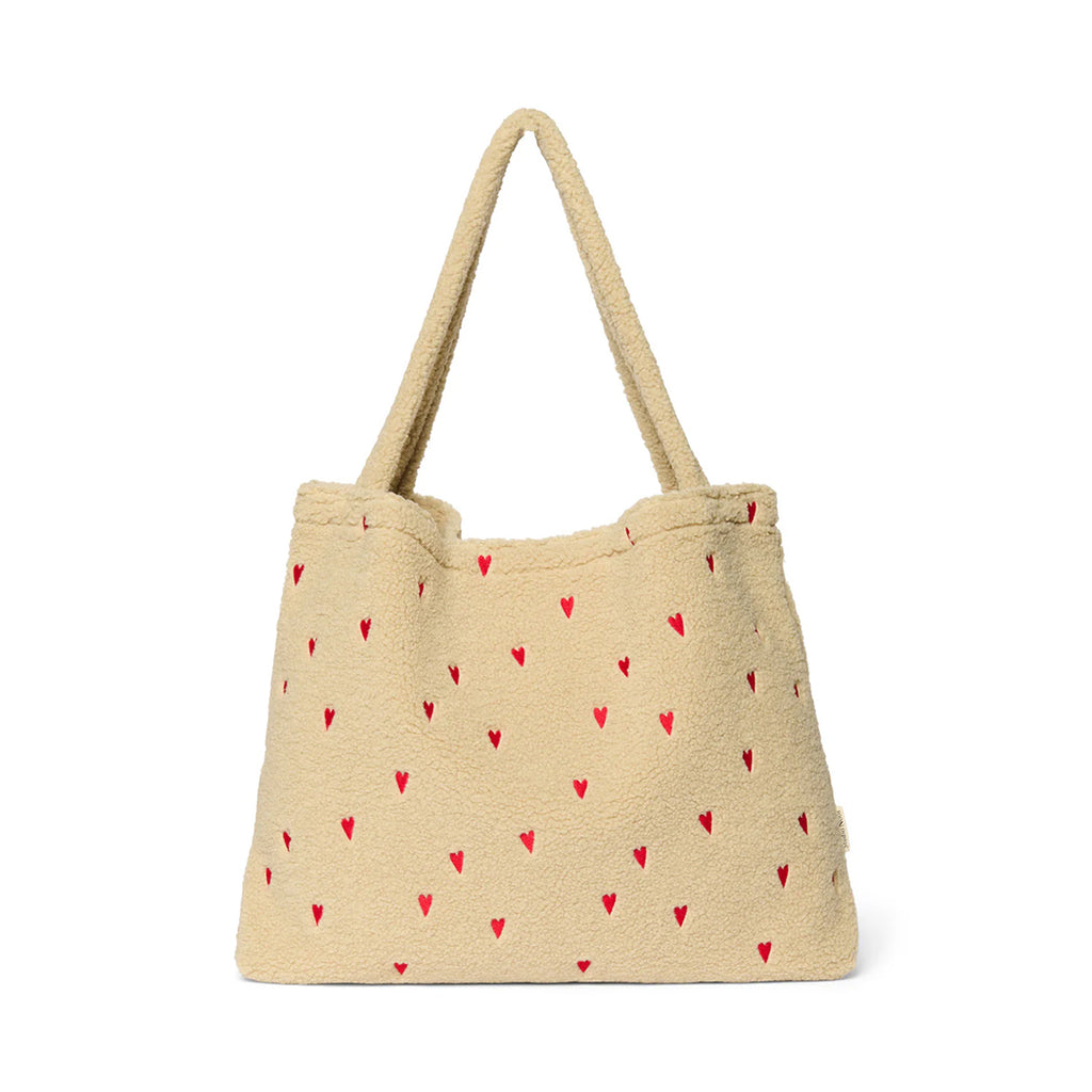 Studio Noos Mom-Bag Chunky Teddy Hearts Ecru bei Yay Kids