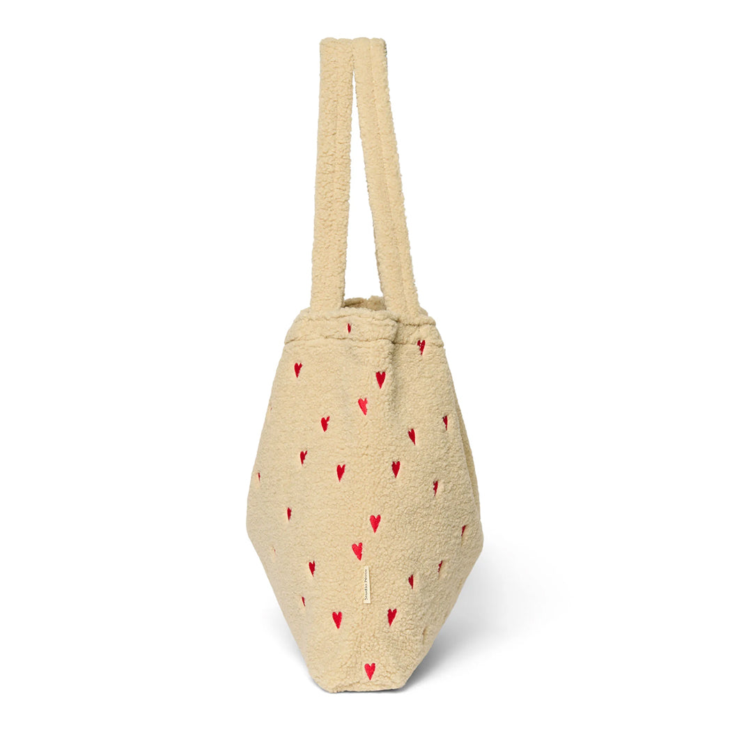 Studio Noos Mom-Bag Chunky Teddy Hearts Ecru bei Yay Kids