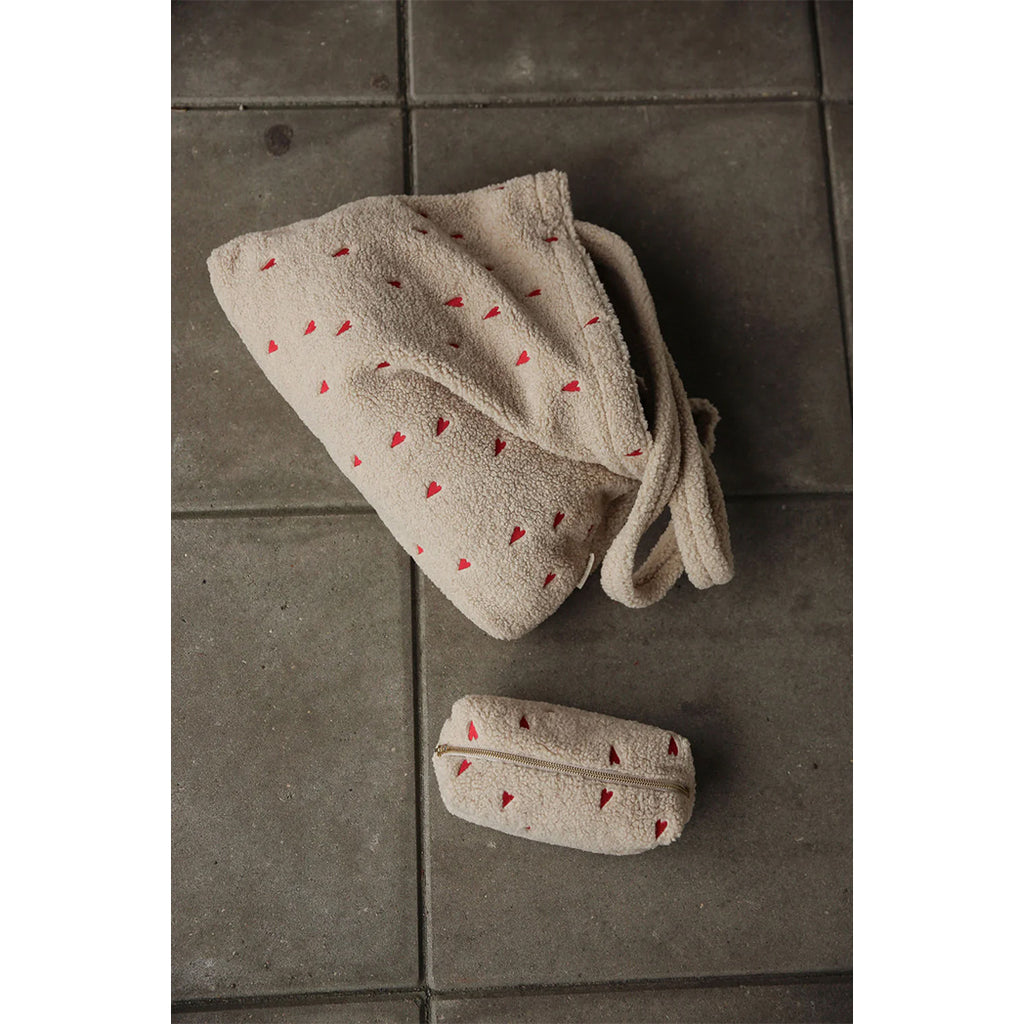 Studio Noos Mom-Bag Chunky Teddy Hearts Ecru bei Yay Kids