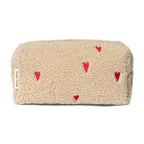 Studio Noos Necessaire Chunky Pouch Teddy Hearts Ecru bei Yay Kids