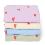 Studio Noos Swaddle Hearts Lilac 70 x 70 cm bei Yay Kids