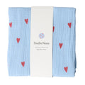 Studio Noos Swaddle Hearts Light Blue 120 x 120 cm bei Yay Kids