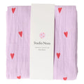Studio Noos Swaddle Hearts Lilac 120 x 120 cm bei Yay Kids