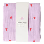 Studio Noos Swaddle Hearts Lilac 120 x 120 cm bei Yay Kids