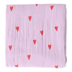 Studio Noos Swaddle Hearts Lilac 120 x 120 cm bei Yay Kids