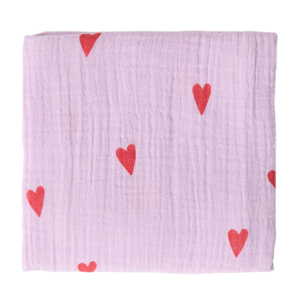 Studio Noos Swaddle Hearts Lilac 70 x 70 cm bei Yay Kids
