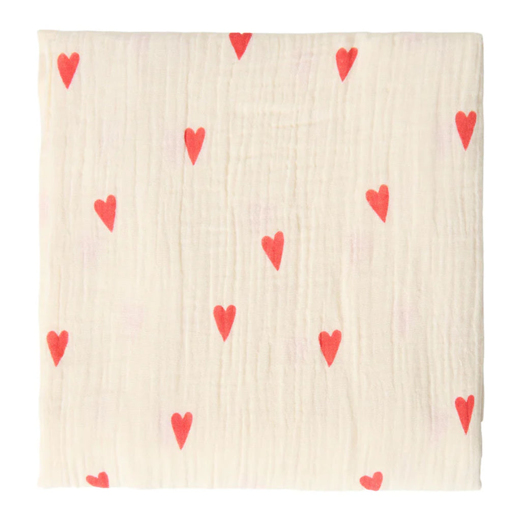 Studio Noos Swaddle Hearts Neutral 120 x 120 cm bei Yay Kids