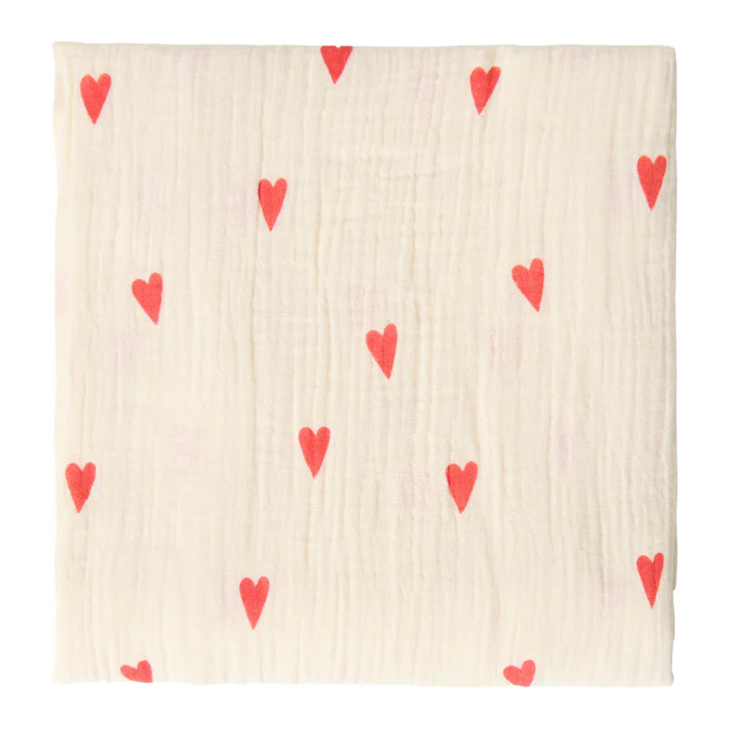 Studio Noos Swaddle Hearts Neutral 120 x 120 cm bei Yay Kids