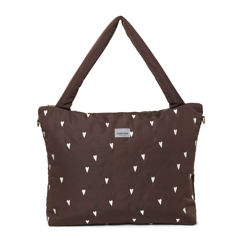 Wickeltasche "Diaper Bag" Puffy Brown Hearts