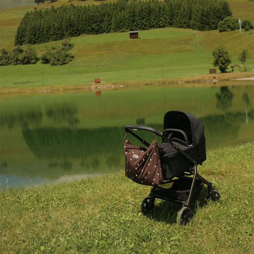 Wickeltasche "Diaper Bag" Puffy Brown Hearts