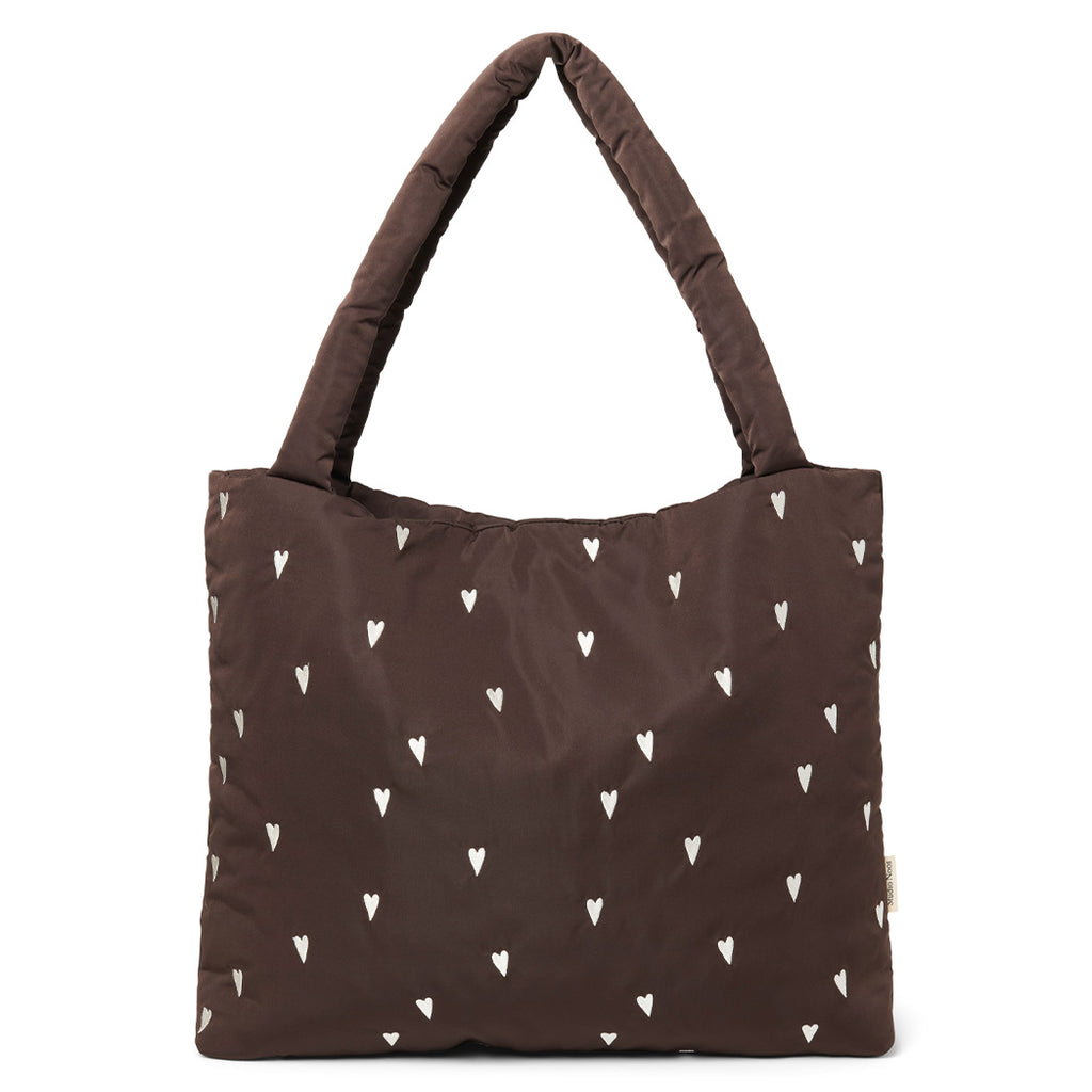 Tragetasche "Mom Bag" Puffy Brown Hearts – Studio Noos