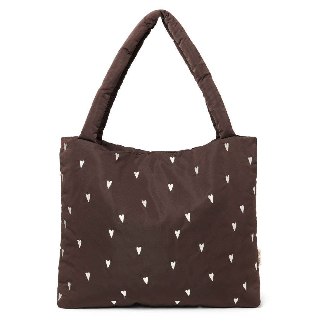 Tragetasche "Mom Bag" Puffy Brown Hearts – Studio Noos