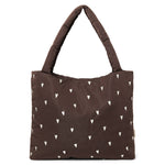 Mom Bag Puffy Brown Hearts