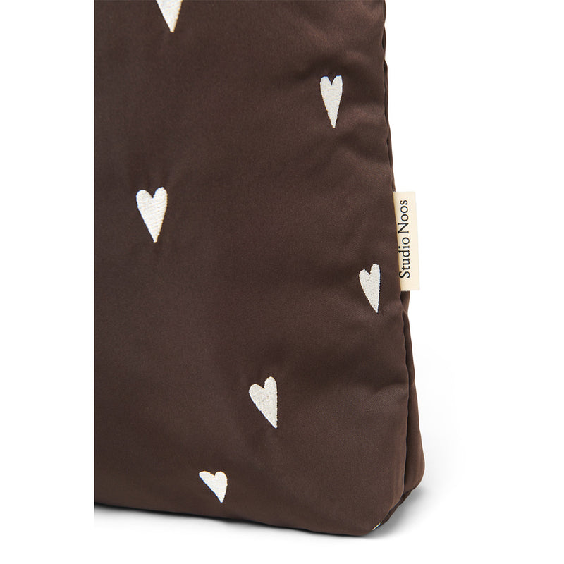 Mom Bag Puffy Brown Hearts