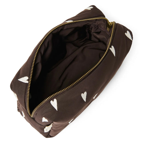 Studio Noos Necessaire Puffy Brown Hearts bei Yay Kids