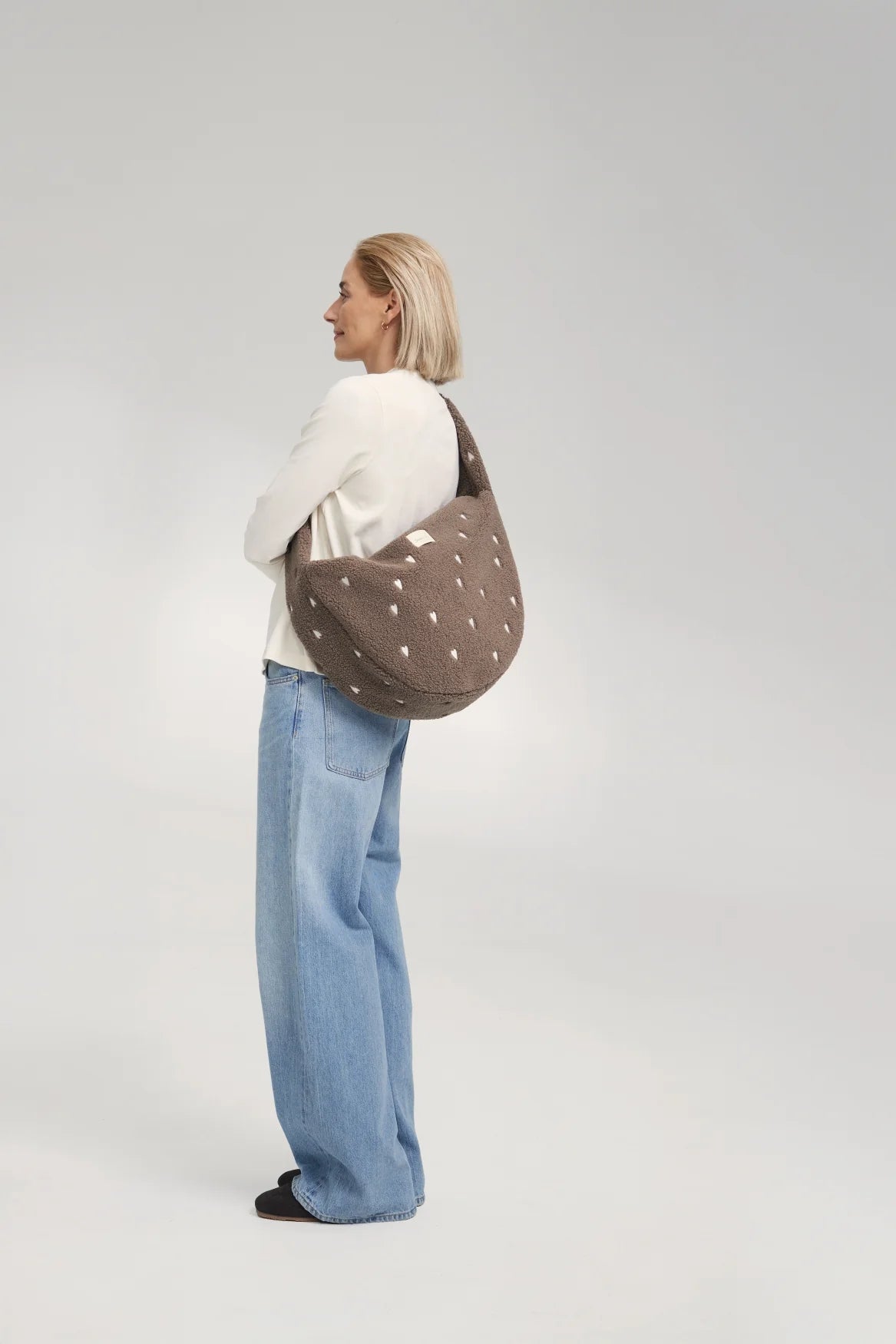 Umhängetasche "Cross Body Bag" Brown Hearts Teddy