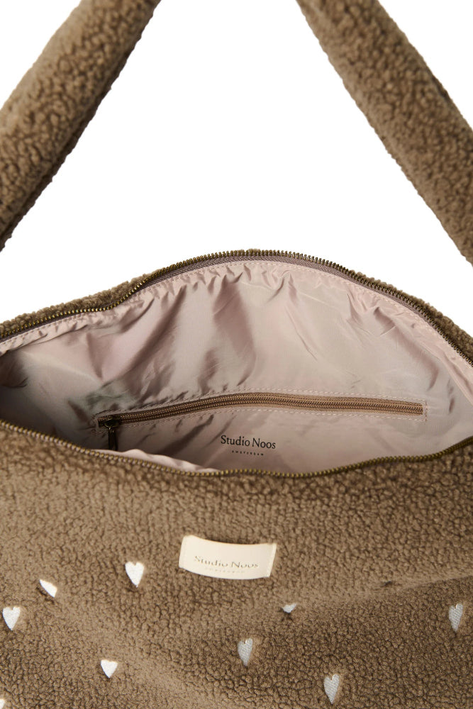 Umhängetasche "Cross Body Bag" Brown Hearts Teddy