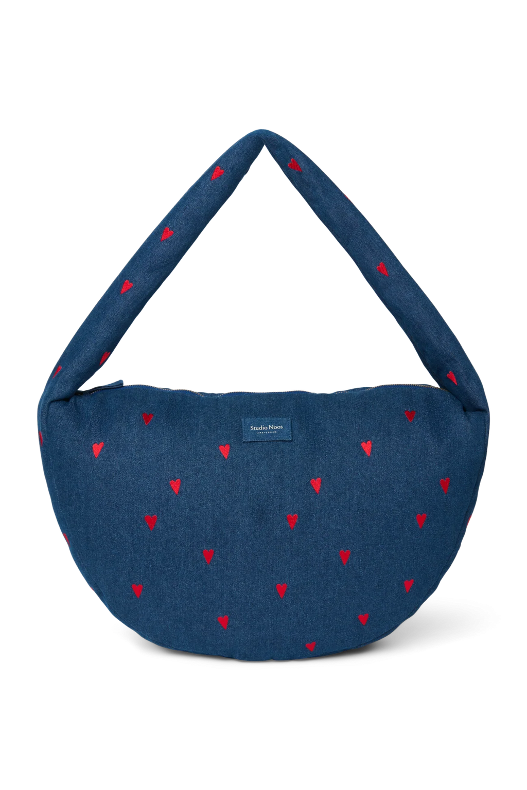 Umhängetasche "Cross Body Bag" Denim Dark Blue Red Hearts